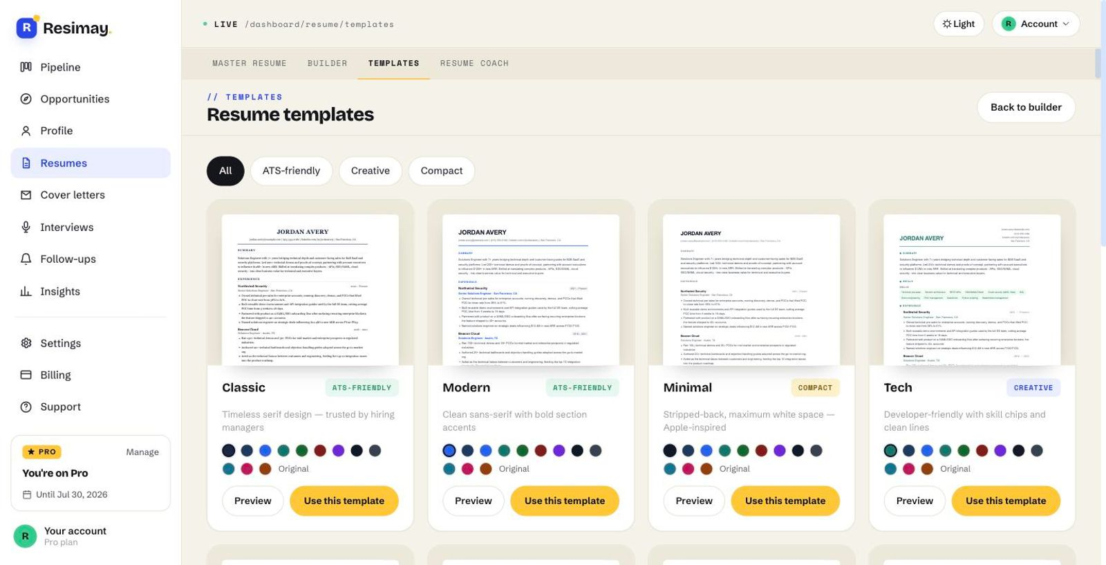 Resimay templates